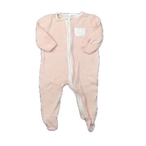 Mori Girls Pink Stripe 1-piece footed Pajamas size: 0-3 Months